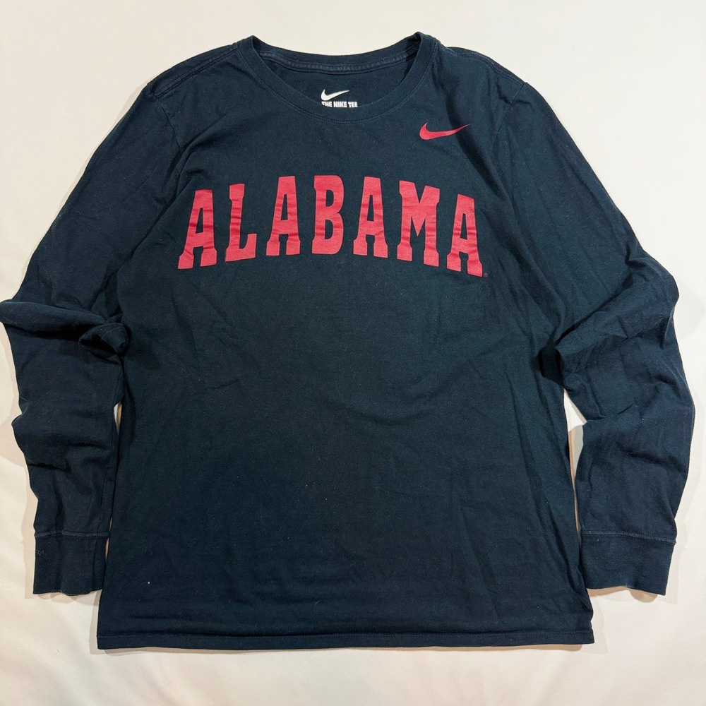 Nike Alabama Long Sleeve T-Shirt Men Small Black Good Athletic Cut NCAA